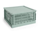 Colour Crate Lid Plastic Large Square, sage green