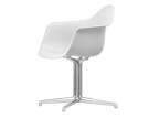 Eames Plastic Armchair DAL, cotton white/polished aluminum