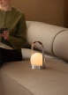 Carrie Portable Lamp Leather Handle, brushed aluminium