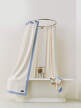 Outline Shower Curtain, cream blue