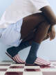 Waffle Slippers, stripe cool pink