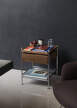 Alima Side Table NDS3, chrome / walnut