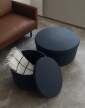 Hide Storage Pouf Small, steel blue