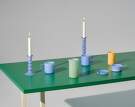 Wavy Candleholder Medium, jade light blue