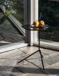 Halten Side Table, black / smoked cast glass