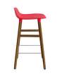 Form Bar Chair 65 cm Walnut, bright red