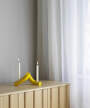 Crooked Candlestick Two Aluminium, yellow