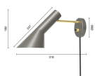 AJ Wall Lamp, warm grey/brass