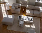 Plinth Table, Calacatta Viola