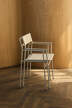 Vev Dining Chair with Armrest, grey beige