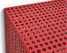 Perforated Cabinet, wine red