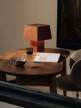 Burl Table Lamp, dark stained burl