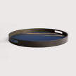Organic Glass Tray Round S, indigo