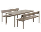 Linear Steel Bench w. Backrest 170 cm, taupe
