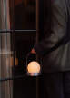 Carrie Portable Lamp Leather Handle, brushed aluminium