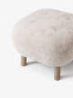 Pouf Little Petra ADT1, oak / Sheepskin Moonlight