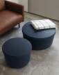 Hide Storage Pouf Small, steel blue