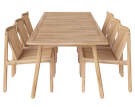 Patio Outdoor Dining set with 6 chairs untreated solid teak