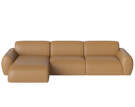 Núvol 3 Modules With Small Corner and Chaise Longue Left, light cognac