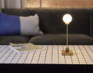 Snowball Portable Table Lamp, brass