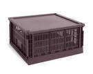 Colour Crate Lid Plastic Large Square, bordeaux