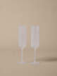 Ripple Champagne Flutes, set of 2, frosted