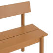 Linear Steel Bench w. Backrest, burnt orange