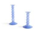 Wavy Candleholder Medium, jade light blue