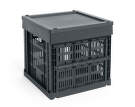 Colour Crate Lid Plastic Cube/Medium Square, charcoal