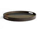 Angle Glass Tray Round S, slate