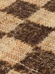 Check Wool Jute Rug 200x300, coffee/natural