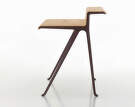 Courier Desk, light oak/dark bordeaux