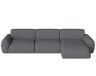 Núvol 3 Modules With Small Corner and Chaise Longue Right, dark grey