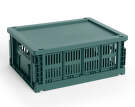 Colour Crate Lid Plastic Medium, dark green