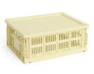 Colour Crate Lid Plastic Medium, light yellow