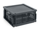 Colour Crate Lid Plastic Cube/Medium Square, charcoal