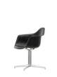 Eames Plastic Armchair DAL, deep black/polished aluminium