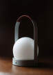 Carrie Portable Lamp Leather Handle, linen blue