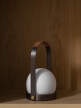 Carrie Portable Lamp Leather Handle, bronzed brass