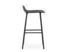 Barová stolička Form, černá/ocel, 75 cm