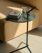 Halten Side Table, black / Verde Guatemala Marble