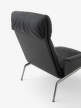 Muno Lounge Chair LN17 High Back w. Arms, black/dark chrome