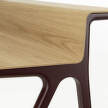 Courier Desk, light oak/dark bordeaux