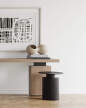 Pillar Table Tall, burned black