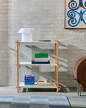 Woody Shelving System Column Low, almond white