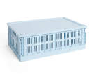 Colour Crate Lid Plastic Large, soft blue