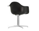 Eames Plastic Armchair DAL, deep black/polished aluminium