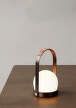 Carrie Portable Lamp Leather Handle, bronzed brass