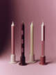 Pattern Candle set of 4, pink and bordeaux