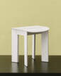 Chisel 10 Stool, cream white lacquered beech